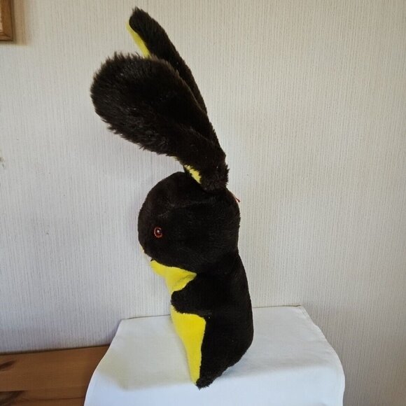 Vintage Easter Bunny Rabbit Plush Chocolate Brown Orange Spangled Eyes 23" Large - Picture 8 of 12